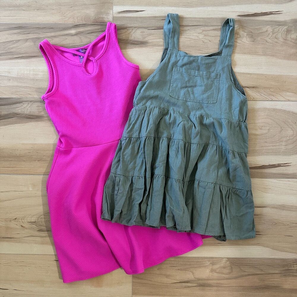 Aqua Girls Kids 2 Piece‎ Bundle Dresses Pink Green Size Large